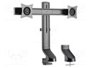Monitor holder; 7kg; 17÷27"; Arm len: 327mm; for two monitors