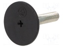Foot of pin; rigid,with screwdriver slot; Base dia: 50mm; M12
