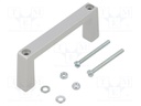 Handle; Mat: aluminium; grey; H: 40mm; L: 102mm; W: 12.2mm