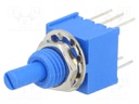 Potentiometer: shaft; single turn; 100kΩ; ±20%; 0.25W; linear; THT