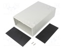 Enclosure: with panel; 1598; X: 160mm; Y: 250mm; Z: 76mm; ABS; grey