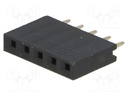 Socket; pin strips; female; PIN: 5; straight; 2.54mm; THT; 1x5; 3A