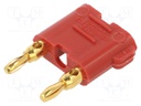 Stackable safety shunt; 5A; 2.5kVDC; red; Plating: gold-plated