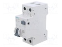 RCBO breaker; Inom: 32A; Ires: 30mA; Poles: 1+N; 230/400VAC; DIN