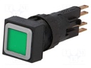 Switch: push-button; Stabl.pos: 1; 16mm; green; filament lamp