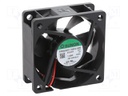 Fan: DC; axial; 24VDC; 60x60x25mm; 39.93m3/h; 27dBA; slide bearing