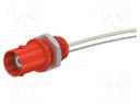 Connector: socket; BNC; red; Connection: screw; on panel; 5÷40°C