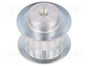 Belt pulley; AT5; W: 16mm; whell width: 27mm; Ø: 24.2mm; aluminium