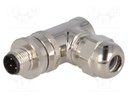 Plug; M12; PIN: 4; male; D code-Ethernet; for cable; screw terminal