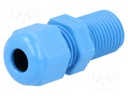 Cable gland; with long thread; PG7; IP68; Mat: polyamide; blue