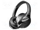Headphones; black; Jack 3,5mm,USB C socket; wireless; 10m; 32Ω