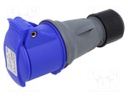 Connector: AC supply 3-phase; plug; female; straight; for cable