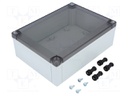 Enclosure: multipurpose; X: 130mm; Y: 180mm; Z: 60mm; MNX; grey; IK08