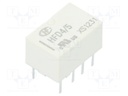 Relay: electromagnetic; DPDT; Ucoil: 5VDC; 0.5A/125VAC; 2A/30VDC
