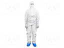 Coverall; ESD; XL; Features: unisex,Fastening:  zip; white