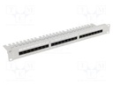 Patch panel; white; Number of ports: 24; Cat: 6a; RJ45 socket x24