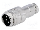 Plug; microphone; male; PIN: 5; for cable; straight