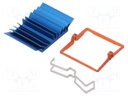 Heatsink: extruded; grilled; blue; L: 30mm; W: 30mm; H: 7.5mm; 7.1°C/W