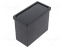 Enclosure: panel; X: 93.6mm; Y: 75.2mm; Z: 46.2mm; ABS; black