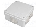 Enclosure: junction box; X: 100mm; Y: 100mm; Z: 50mm; IP65; grey