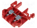 Splice terminal: rail; 0.5÷4mm2; ways: 1; terminals: 2; red; 500V
