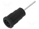 Connector: 4mm banana; socket; 36A; black; nickel plated; 44.5mm