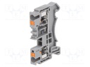 Splice terminal: rail; 0.2÷4mm2; ways: 1; terminals: 2; grey; TS35