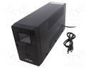 Power supply: UPS; 340x165x95mm; 510W; 850VA; No.of out.sockets: 3