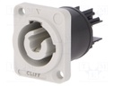 Connector: circular; female; CLIFFCON-P; 20A; 250VAC; Colour: grey