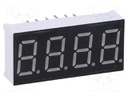 Display: LED; 7-segment; 9.2mm; 0.36"; No.char: 4; red; 2÷4mcd; anode