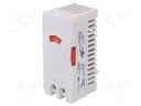 Sensor: thermostat; Contacts: NC; 10A; 250VAC; IP20; Mounting: DIN