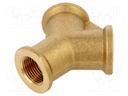 Tee fitting; 0÷35bar; brass; Seal: NBR; Int.thread: G 3/8"