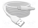 Cable; USB 2.0; Apple Lightning plug,USB A plug; nickel plated
