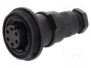 Connector: circular; plug; female; PIN: 6; 5A; 277V; IP68,IP69K
