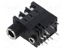 Socket; Jack 3,5mm + Jack 6,35mm; female; stereo; angled 90°