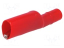 Crocodile clip; 10A; 60VDC; red; Overall len: 60.7mm