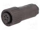 Connector: circular; plug; Series: CM; IP67; PIN: 5; female; 10A; 50V