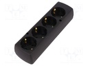 Connector: AC supply; splitter; Layout: 2P+PE; black; 250VAC; 16A