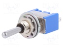 Switch: toggle; Pos: 3; SP3T; ON-OFF-(ON); 6A/125VAC; -10÷55°C; 1kV