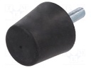 Vibroisolation foot; Ø: 38mm; Shore hardness: 55±5; 1117N; 128N/mm
