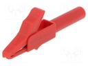 Crocodile clip; 15A; red; 4mm; Conform to: EN61010 300VCAT II
