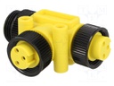 T adapter; PIN: 3; T; Mini-Change; 10A; IP67; 600V