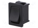 ROCKER; SPDT; Pos: 2; OFF-ON; 10A/250VAC; black; IP40; none; 100mΩ