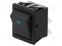 ROCKER; DPST; Pos: 2; OFF-ON; 16A/250VAC; black; Body: black