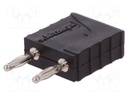 Stackable safety shunt; banana 2mm socket,banana 2mm plug x2