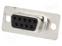 D-Sub; PIN: 9; plug; female; stamped and formed contacts; black