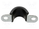 Fixing clamp; ØBundle : 18mm; W: 20mm; steel; Cover material: EPDM