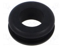Grommet; black; UL94HB; TPR