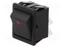 ROCKER; DPST; Pos: 2; OFF-ON; 16A/250VAC; black; Body: black