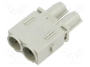 Heavy Duty Connector, MIXO Series, Insert, 2 Contacts, Receptacle